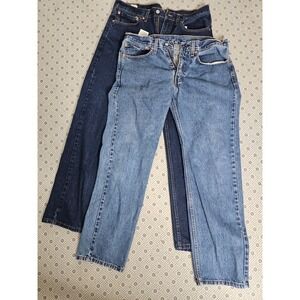 2 Levi Strauss 505 Mens Blue Denim Jeans W34 L30 Straight Leg Classic